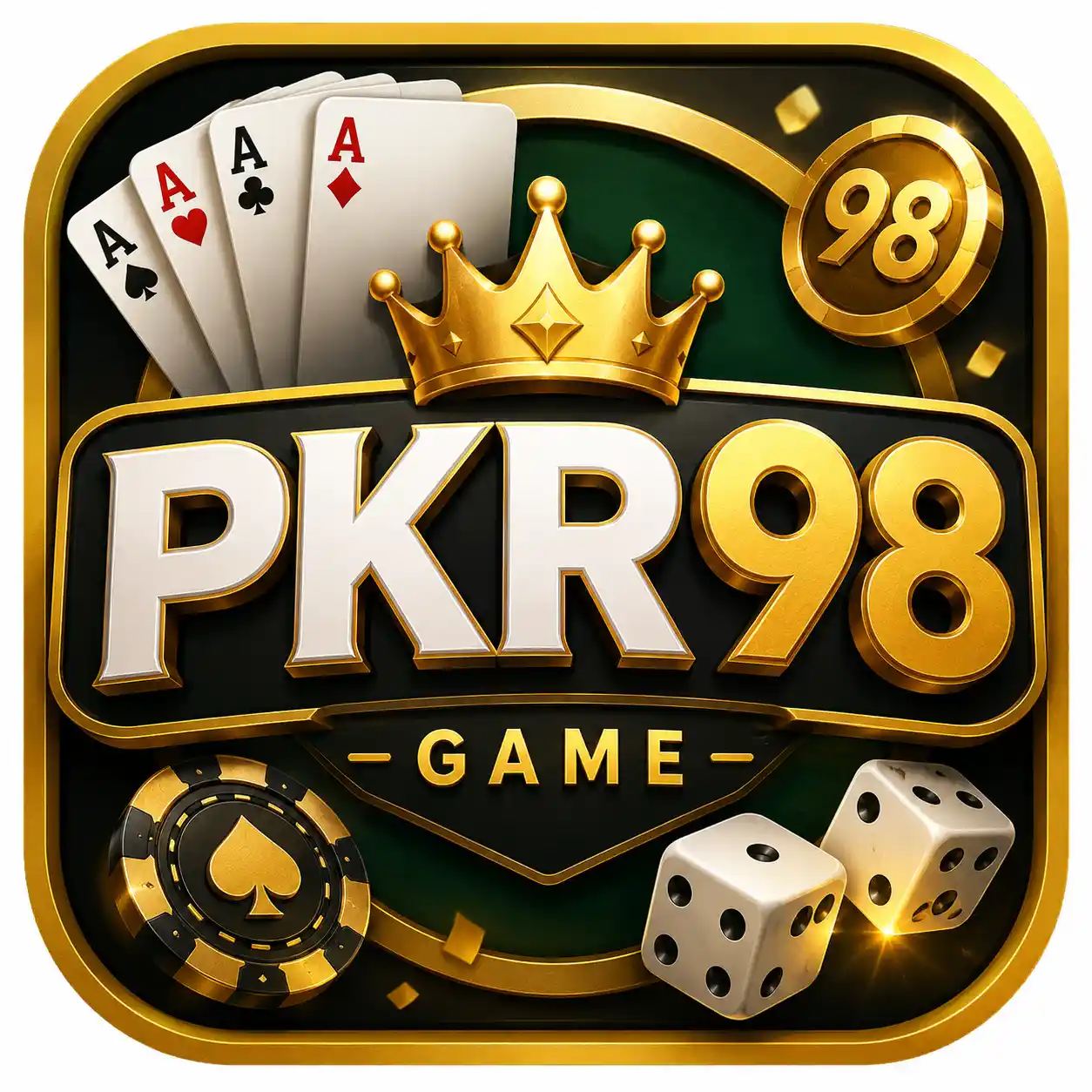 PKR98 Game APK icon with gold and black gaming design